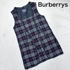 【英国製】バーバリーズ ウールライナー ベスト ノバチェック ネイビー Burberrys ヴィンテージのサムネイル
