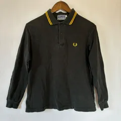 【即購入の場合はお値段交渉OK】フレッドペリー　SPORTSWEAR イギリス製 長袖 ポロシャツ XS ブラック イエロー　コットン100%  希少のサムネイル