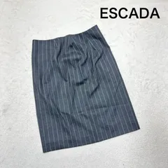 ESCADA エスカーダ ピンストライプ タイトスカート 34 S相当 チャコールグレー ヴァージンウール モヘヤ混 スロベニア製 レディースのサムネイル