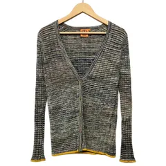 TORY BURCH(トリーバーチ) カーディガン サイズS レディース美品  - 黒×グレー 長袖/ボーダーのサムネイル