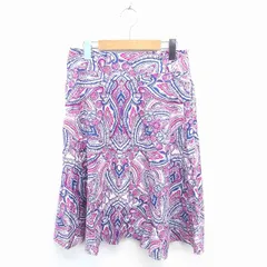 タルボット TALBOTS フレア スカート 総柄 薄手 サイドジップ 4 パープル ネイビー 紫 紺 /TT41のサムネイル