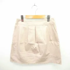 レベッカテイラー rebecca taylor スカート 台形 ミニ 薄手 ポンポンレース バックジップ 薄茶 ベージュ /TT8のサムネイル
