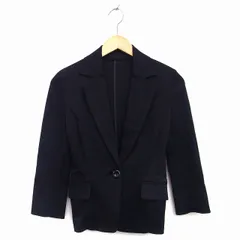 ビアッジョブルー Viaggio Blu テーラード ジャケット シングル 綿混 無地 シンプル 肩パット 袖スリット 1 ブラック 黒 /HT19のサムネイル