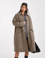 エイソス レディース アウター ジャケット・ブルゾン キルティング コート ASOS DESIGN quilted lining mid length coat in heritage plaid Hのサムネイル