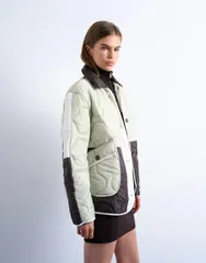 トップショップ レディース アウター ジャケット・ブルゾン キルティング パッチワーク ジャケット Topshop patchwork quilted liner jacket in chocolatのサムネイル