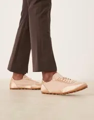 エイソス レディース シューズ スニーカー レース ASOS DESIGN Desire slim sole lace up sneakers in blush ブラッシュのサムネイル