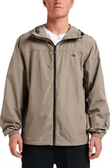 クイックシルバー メンズ アウター ジャケット・ブルゾン Quiksilver Overcast Waterepellent Hooded Windbreaker Fallen Rockのサムネイル