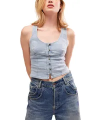 フリーピープル レディース トップス シャツ デニム Free People Sally Corsetop Denim Daylight Sky Combo デニムのサムネイル