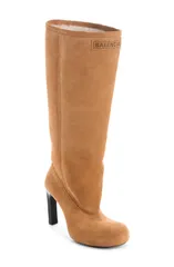 バレンシアガ レディース シューズ ブーツ・レインブーツ Balenciaga Fargo Knee High Boot Brown Silver ブラウンのサムネイル