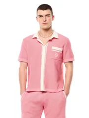 セルジオタッキーニ メンズ トップス ポロシャツ Sergio Tacchini Fratelli Crochet Cabana Polo Geranium Pink ピンクのサムネイル