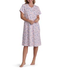 ミス エレーン レディース アンダーウェア ナイトウェア プリント パイル Miss Elaine Leaves Print Short Sleeve Round Neck French Terryのサムネイル