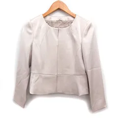 アナイ ANAYI ノーカラー ジャケット ペプラム 無地 光沢 38 ベージュ /FT29のサムネイル