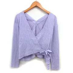 ギャバジンケーティー Gabardine K.T カシュクール カーディガン ニット リブ リボン クロップド 長袖 9 紫 パープル /NT20のサムネイル