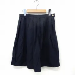 シップス SHIPS スカート フレア ギャザー 膝丈 シンプル サイドジップ 38 ネイビー /ST30のサムネイル