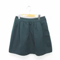 アナトリエ ANATELIER スカート タイト タック ミニ 無地 シンプル サイドジップ シルク ウール混 38 グリーン /TT48のサムネイル