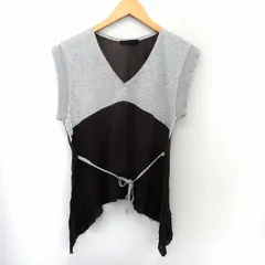 アメリカンラグシー AMERICAN RAG CIE カットソー Tシャツ フレンチスリーブ Vネック ウエスト紐 配色 0S グレー チャコール /ST6のサムネイル
