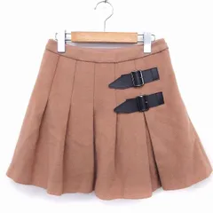 トゥービーシック TO BE CHIC プリーツ フレア スカート ミニ ベルト ウール混 ライトブラウン 薄茶 /FT44のサムネイル