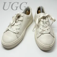 【B5893】 UGG アグ スニーカー ZILO ザイロ 1104067 レザー ホワイト ローカット 23cm レディース ロゴプレートのサムネイル