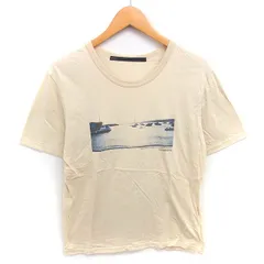 ミュラー オブ ヨシオクボ muller of yoshiokubo カットソー Tシャツ モックネック プリント 綿 コットン 半袖 38 ベージュ 薄茶 /TTのサムネイル