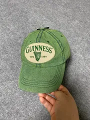 ギネス GUINNESS ウォッシュド グリーン パッチ 刺繍 調節式 野球キャップのサムネイル