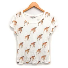 ポール&ジョー シスター PAUL&JOE SISTER キリンプリント カットソー Tシャツ ボートネック 透け感 半袖 1 オフホワイト /NT5のサムネイル