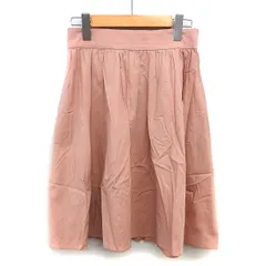 ポールカ PAULE KA フレア スカート ミニ コットン 綿 ギャザー 無地 バックジップ 36 コーラルピンク /NT15のサムネイル