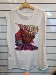 ZADIG&VOLTAIRE ザディグ・エ・ヴォルテール ノースリーブTシャツ プリンティング Tシャツ 白のサムネイル