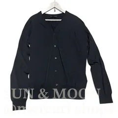 PRADA プラダ 50サイズ ウール100% カーディガン 黒 ブラック 長袖 ニット OJ267-3のサムネイル