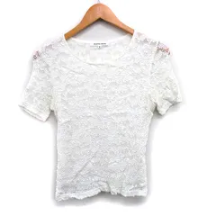 ハナエモリ HANAE MORI レース カットソー Tシャツ 半袖 丸首 M ホワイト 白 /FT41のサムネイル