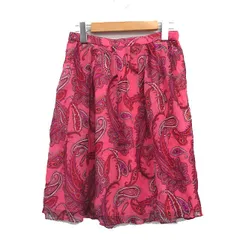 ジェイクルー J.CREW フレア スカート ミニ シルク ペイズリー柄 0 ピンク /KT13のサムネイル