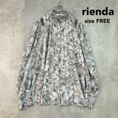 rienda リエンダ F フリーサイズ スリットショルダーBLS ブラウス 花柄 総柄 カットアウト 肩開き ハイネック スタンドカラー 長袖 ベージュ ホワイト 110GS630-0150 おしゃれ 大人可愛い 上品 ★ ■◇のサムネイル