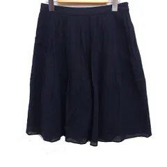 マッキントッシュフィロソフィー MACKINTOSH PHILOSOPHY プリーツ スカート ミニ ハシゴレース 無地 コットン 綿 36 ネイビー 紺 /FT48のサムネイル