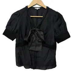 TO BE CHIC(トゥービーシック) 半袖シャツブラウス サイズ40 M レディース - ダークネイビー×黒 ビーズ/フリルのサムネイル