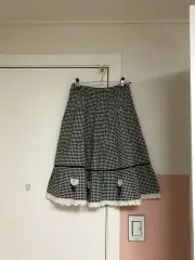 ヴィンテージ森ガール TOKYOガール 公겜ヒロイン CHECKレイヤースカート ミディ丈のサムネイル