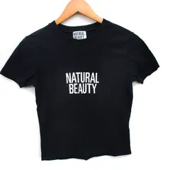 ナチュラルビューティー NATURAL BEAUTY ロゴ Tシャツ カットソー 半袖 丸首 コットン 綿 M ネイビー 紺 /FT14のサムネイル