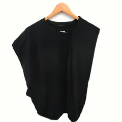 ロフ loaf タグ付き カットソー Tシャツ 丸首 アシンメトリー 半袖 ONE 黒 ブラック /TTのサムネイル