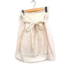 ジューシークチュール JUICY COUTURE ボーダー 花柄 フレア スカート ミニ リボン コットン 綿 M アイボリー 白 /FT33のサムネイル