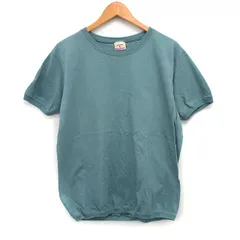 グッドウエア Good wear クルーネック リブ Tシャツ カットソー 半袖 コットン 綿 無地 L グリーン 緑 /FT12のサムネイル