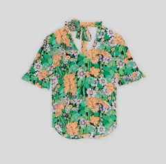 370ドル サンドロ SANDRO フローラル シルク ブラウス (1)のサムネイル