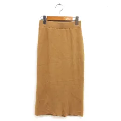 N.Natural Beauty Basic N.ナチュラルビューティーベーシック ニット ナロー スカート マキシ丈 スリット リブ ゆったり シンプル M キャメル /NT25のサムネイル