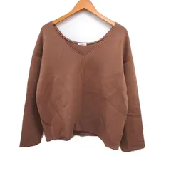 アイテムズ アーバンリサーチ ITEMS URBANRESEARCH オーバーサイズ カットソー Tシャツ 長袖 Vネック 無地 ポンチ F ブラウン 茶 /FT25のサムネイル
