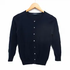 ブラーミン BRAHMIN カーディガン ニット リブ クルーネック ハイゲージ 長袖 38 紺 ネイビー /NT10のサムネイル