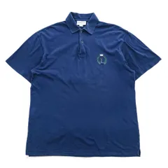 YVES SAINT LAURENT 80年代 ヴィンテージ tricots pour homme ポロシャツ L ブルー ワンポイントロゴ YSL 鹿の子のサムネイル