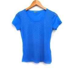 マレーラ MARELLA ドットチュール レイヤード Tシャツ カットソー 半袖 Uネック M ブルー 青 /FT38のサムネイル