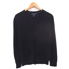 バナナリパブリック BANANA REPUBLIC カーディガン ニット Vネック 無地 シンプル ウール 長袖 L 黒 ブラック /TTのサムネイル