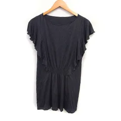 ケーティー キヨコ タカセ  K.T KIYOKO TAKASE ニット カットソー Tシャツ フリル袖 ギャザー 無地 ウール混 9 チャコール /FT18のサムネイル