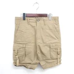 ヴァロッシュ VAROSH タグ付き ハーフ カーゴ パンツ ジップフライ 綿 コットン M ベージュ 茶 /TTのサムネイル