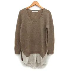 グリード インターナショナル GREED International フェイクレイヤード チュニック ニット セーター ウール リブ 長袖 F 茶 ブラウン /NT11のサムネイル