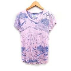 ツモリチサト TSUMORI CHISATO メルヘン プリント Tシャツ カットソー 半袖 丸首 シルク混 2 ピンク /FT46のサムネイル