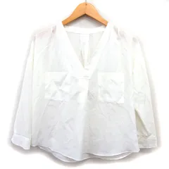 スピック＆スパン ノーブル Spick&Span Noble Vネック ブラウス ワイド 透け感 コットン混 ドロップショルダー 長袖 オフホワイト /NT3のサムネイル